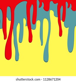 Paint Melted on Yellow Background : Vector Illustration