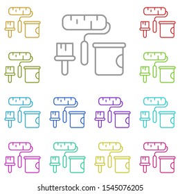 Paint multi color icon. Simple thin line, outline vector of real estate icons for ui and ux, website or mobile application