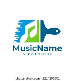 Paint Music Logo Vector. Music Paint logo design template