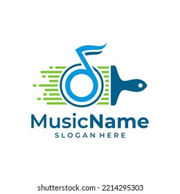 Paint Music Logo Vector. Music Paint logo design template