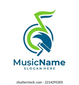Vector con logotipo de música de pintura. plantilla de diseño del logotipo de Paint Music