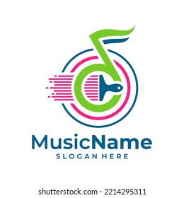 Paint Music Logo Vector. Music Paint logo design template