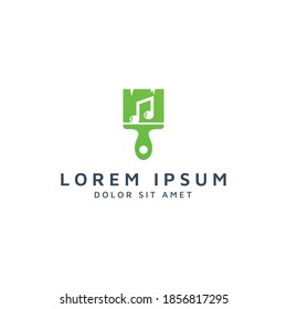 diseño de logotipo de espacio para pintura y música negativa
