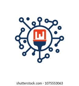 Paint Network Logo Icon Design