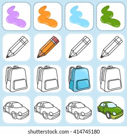 Paint the object as assigned - Worksheet for education