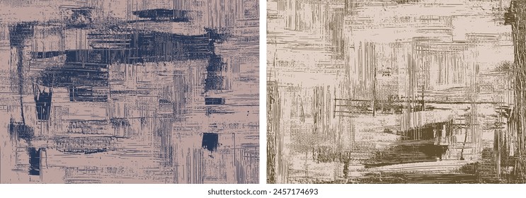 Paint on canvas texture backgrounds, modern abstract backdrop designs. Rough textured brush strokes painting, vector artwork
