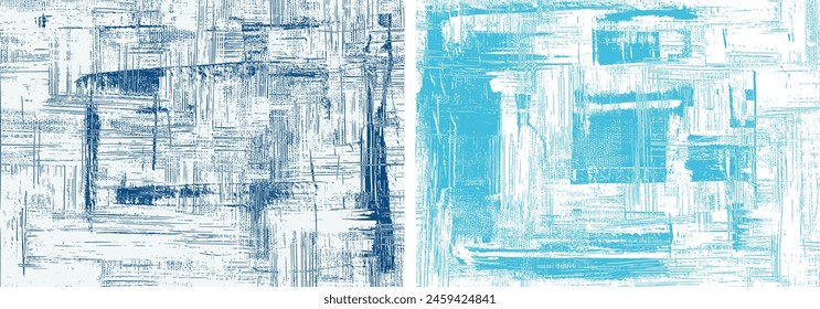 Paint on canvas texture backgrounds, modern abstract backdrop designs. Rough sea color textured brush strokes painting, vector artwork