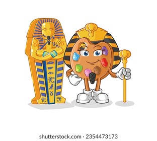 the paint palette ancient egypt cartoon. cartoon mascot vector