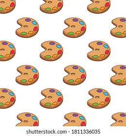 Diseño de fondo de paleta de pintura, pintor de instrumentos de creatividad de arte dibujar abstracto escolar y tema de trabajo Ilustración vectorial