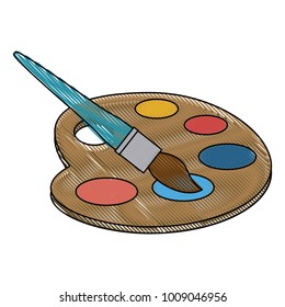 Paint palette and brush