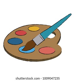 Paint palette and brush