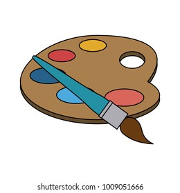 Paint palette and brush
