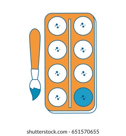 Paint palette with brush