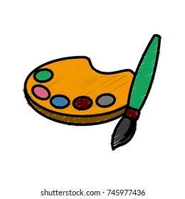 Paint palette and brush