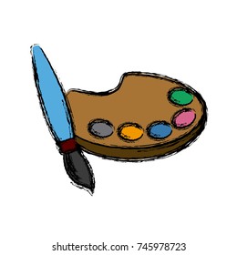 Paint palette and brush