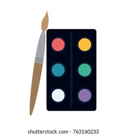 Paint palette and brush
