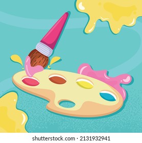 Farbpalette mit Pinseldesign