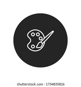 Paint palette and brush icon vector. Art sign
