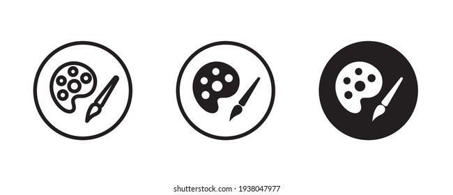 Paint palette and brush icon vector. Art sign. Artistic symbol, illustration.