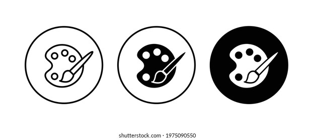 Paint palette and brush icon vector. Art sign. Artistic symbol, illustration.