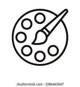 paint palette brush symbol  vector icon