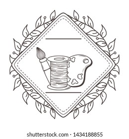 Paint palette brush and thread design