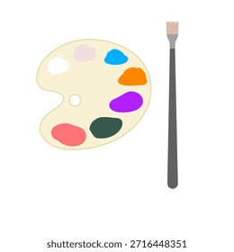 Paleta de pintura y Vector de pincel