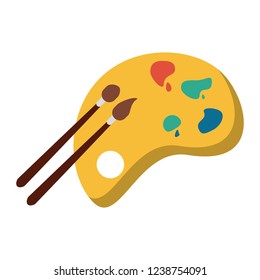Paint palette and brushes