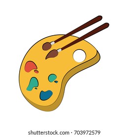 paint palette with brushes icon image 