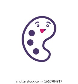paint palette cartoon design, Kawaii school expression cute character funny and emoticon theme Vector illustration