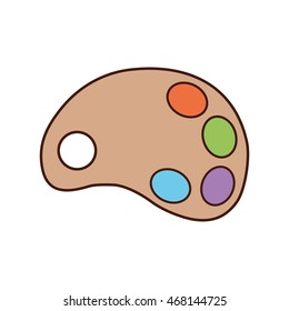 paint palette class school instrument icon. Isolated and flat illustration