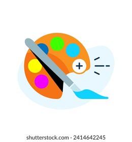 paint palette, color customization concept illustration flat design vector. modern graphic element for landing page ui, infographic, icon