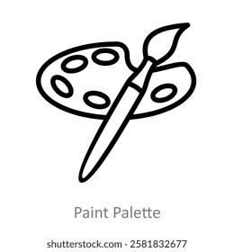 Paint Palette and color palette icon concept