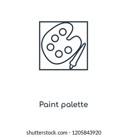 Paint palette concept line icon. Linear Paint palette concept outline symbol design. This simple element illustration can be used for web and mobile UI/UX.