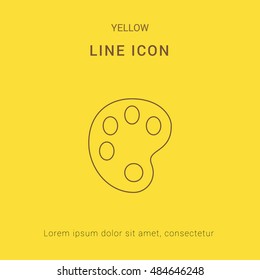 Paint Palette Cute yellow thin line icon / logo Design