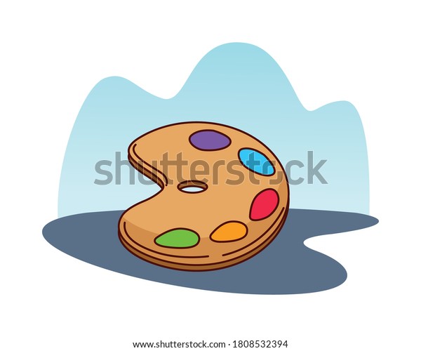Paint Palette Design Art Creativity Tool Stock Vector (Royalty Free