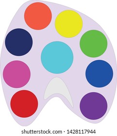 Paint palette for drawing. School supplies.