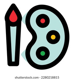 paint palette fill icon set of world art day celebration