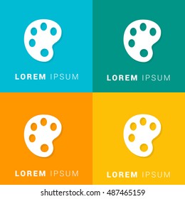 Paint Palette Four Color Material Designed Icon / Logo