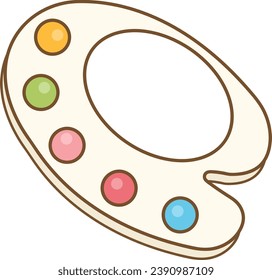 Paint Palette Frame Vector Illustration