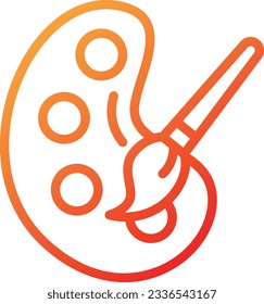Icono de gradiente de paleta de pintura - Icono único, vector