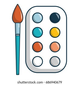 Paint palette icon. Cartoon illustration of paint palette vector icon for web design
