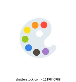 Paint palette icon, flat design