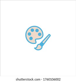 paint palette icon flat vector logo design trendy illustration signage symbol graphic simple