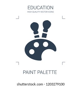 paint palette icon. high quality filled paint palette icon on white background. from education collection flat trendy vector paint palette symbol. use for web and mobile
