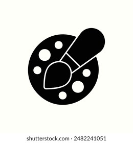 paint palette icon, isolated glyph icon theme graphic designer ui