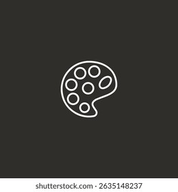Paint palette icon logo flat vector design