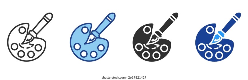 Paint Palette Icon Multiple Style Vector Collection