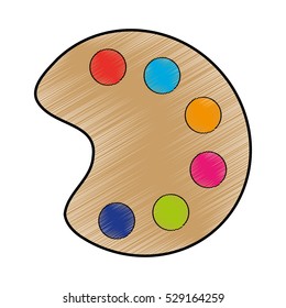 paint palette icon over white background. colorful design. vector illustration