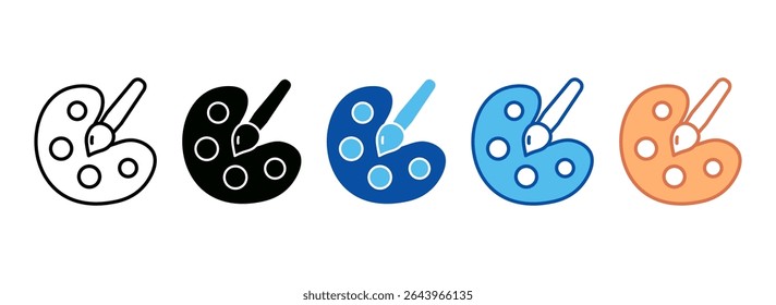 Paint Palette Icon Set Multiple Style Collection